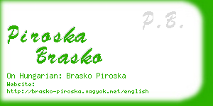 piroska brasko business card